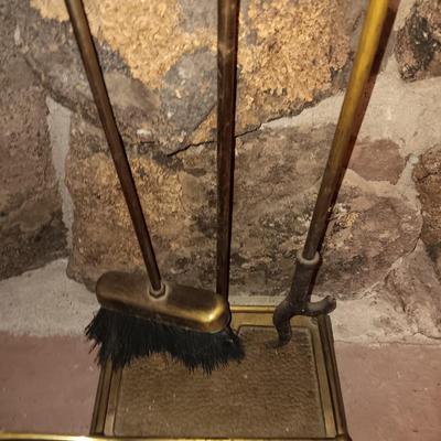 Fireplace tools with wood holder
