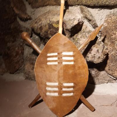 Vintage African Tribal Hand-Crafted fur Shield