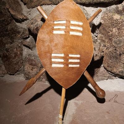Vintage African Tribal Hand-Crafted fur Shield