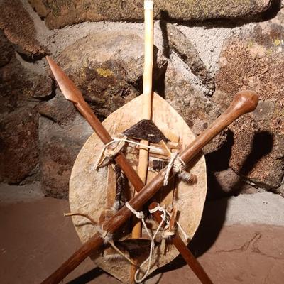 Vintage African Tribal Hand-Crafted fur Shield