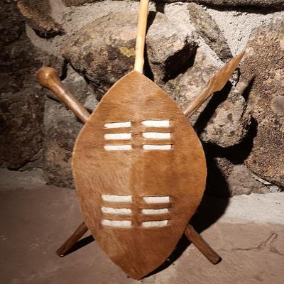 Vintage African Tribal Hand-Crafted fur Shield