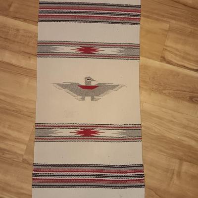Two woven wall rugs / table runners