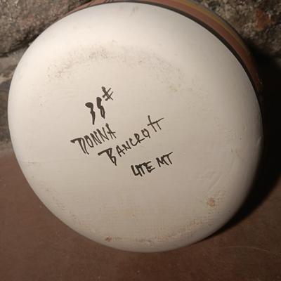 Donna Bancroft Ute Mt. #38 signed Pottery vase Native American Collectible