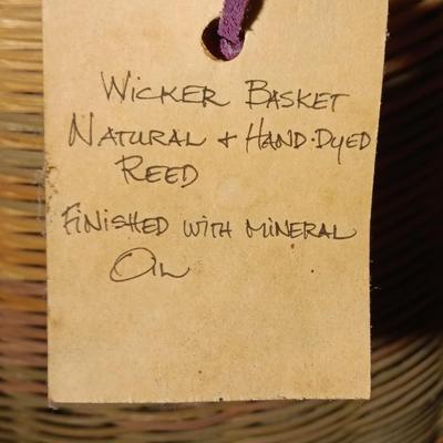 Sticks & Stones Basketry Wicker Basket Natural & hand dyed reed Finished with Oil