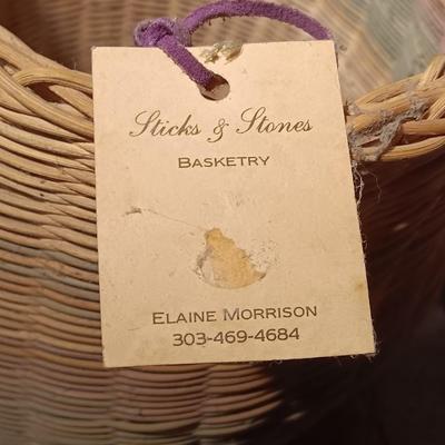 Sticks & Stones Basketry Wicker Basket Natural & hand dyed reed Finished with Oil