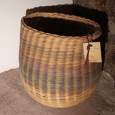 Sticks & Stones Basketry Wicker Basket Natural & hand dyed reed Finished with Oil
