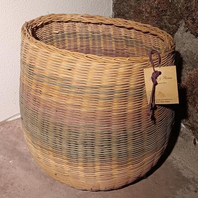 Sticks & Stones Basketry Wicker Basket Natural & hand dyed reed Finished with Oil