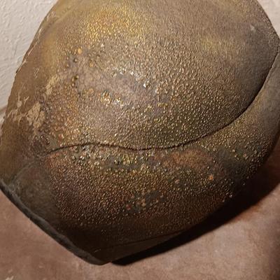 Vintage pottery vase moon jar shaped Signed on base.