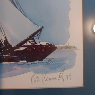 R.E. KENNEDY Signed and numbered limited edition print " Schooner off Cape Cod 258/500