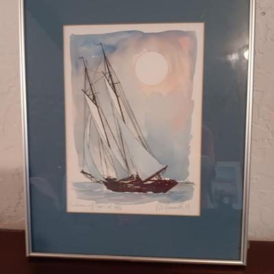 R.E. KENNEDY Signed and numbered limited edition print " Schooner off Cape Cod 258/500