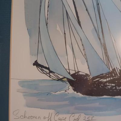 R.E. KENNEDY Signed and numbered limited edition print " Schooner off Cape Cod 258/500