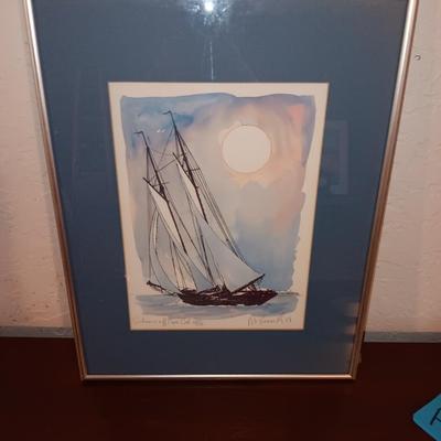 R.E. KENNEDY Signed and numbered limited edition print " Schooner off Cape Cod 258/500