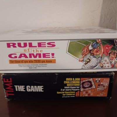 Two boardgames Rules of the Game and a vintage TIME the game Complete