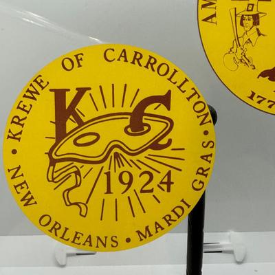 Vintage 1976 Krewe of Carrollton New Mardi Gras Glass Plate & 1979 Mardi Gras Book
