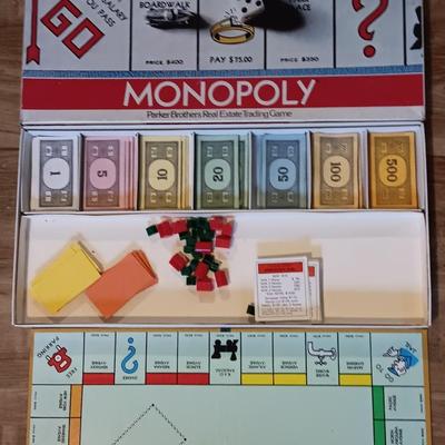 Parker Brothers board games Vintage ORANGE 1956 BOX CLUE COMPLETE with Monopoly game