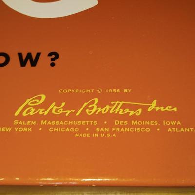 Parker Brothers board games Vintage ORANGE 1956 BOX CLUE COMPLETE with Monopoly game