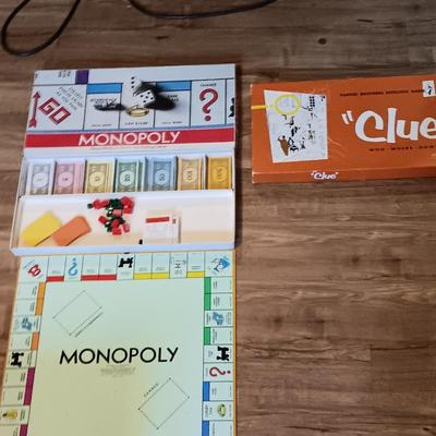 Parker Brothers board games Vintage ORANGE 1956 BOX CLUE COMPLETE with Monopoly game