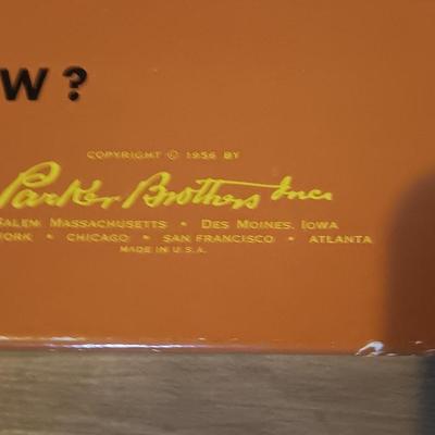 Parker Brothers board games Vintage ORANGE 1956 BOX CLUE COMPLETE with Monopoly game