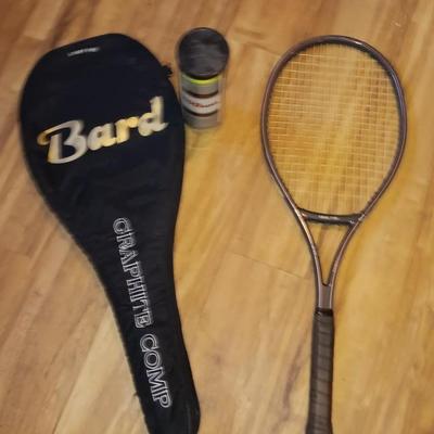 Bard Graphite Comp Tennis Raquet with case and balls