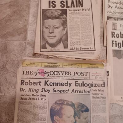 Robert Kennedy assassination Newspapers President is Slain - Robert Kennedy Fights for his life