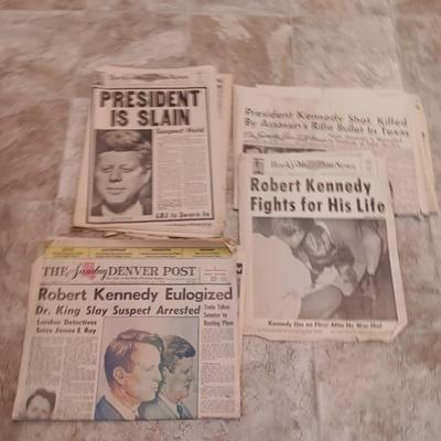 Robert Kennedy assassination Newspapers President is Slain - Robert Kennedy Fights for his life