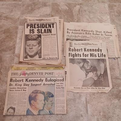 Robert Kennedy assassination Newspapers President is Slain - Robert Kennedy Fights for his life