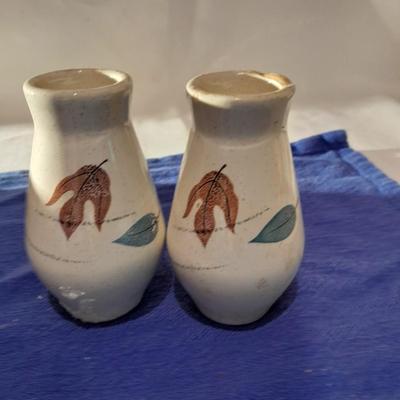 Vintage Franciscan Earthenware Autumn Leaves Serving pieces salt & pepper cream& sugar and spoon rests