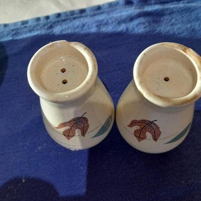 Vintage Franciscan Earthenware Autumn Leaves Serving pieces salt & pepper cream& sugar and spoon rests
