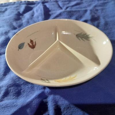 Vintage Franciscan Earthenware Autumn Leaves Divided dishes and large platter