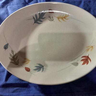 Vintage Franciscan Earthenware Autumn Leaves Divided dishes and large platter
