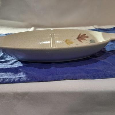 Vintage Franciscan Earthenware Autumn Leaves Divided dishes and large platter