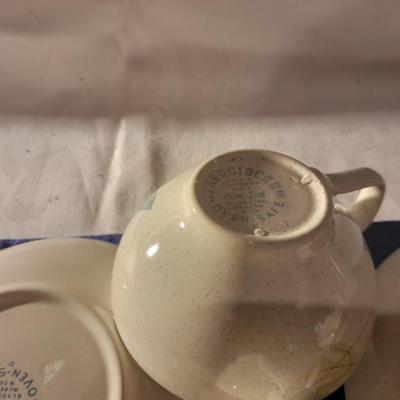 Vintage Franciscan Earthenware Autumn Leaves cups, saucers, and small bowls set of 3