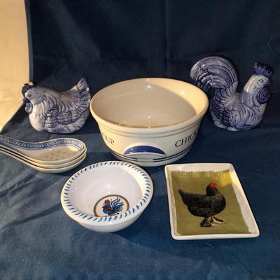 Kitchen Chicken and Rooster Dishes with Decor