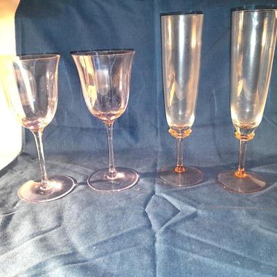 Pink toned stemware