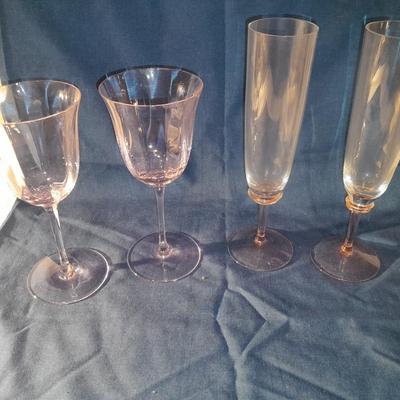 Pink toned stemware