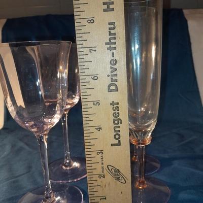 Pink toned stemware