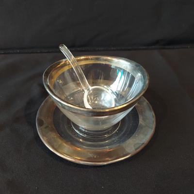 Vintage Silver Rimmed Crystal Serving Dishes (K-BBL)