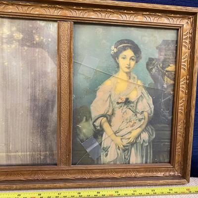 Vintage Mirror with Pretty Ladies