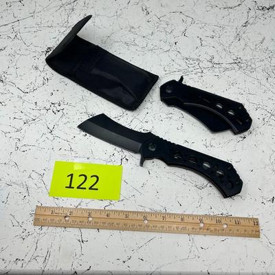 Two Large Folding Knives W/Case