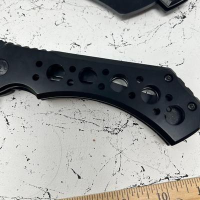 Two Large Folding Knives W/Case