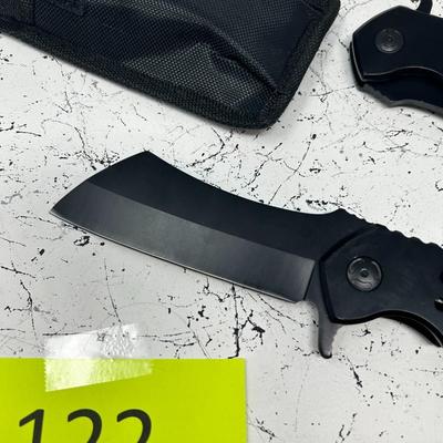 Two Large Folding Knives W/Case
