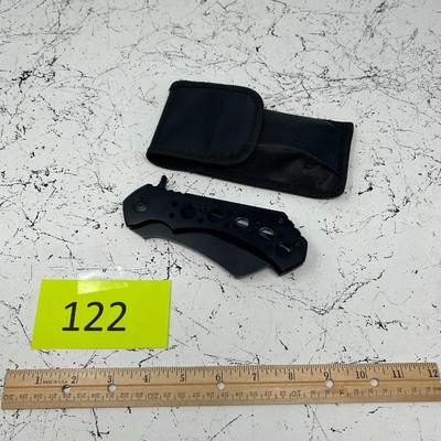 Two Large Folding Knives W/Case