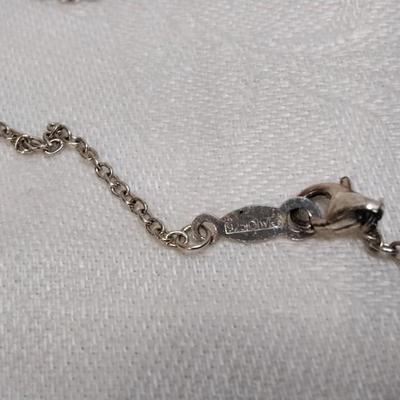 Handcrafted Peridot Surrounded by White Sapphires Orfevrerie Wiskemann Pendant 18" 925 Necklace