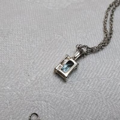 Handcrafted Aquamarine Orfevrerie Wiskemann Pendant 18" 925 Necklace