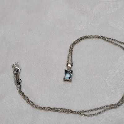 Handcrafted Aquamarine Orfevrerie Wiskemann Pendant 18" 925 Necklace