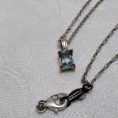 Handcrafted Aquamarine Orfevrerie Wiskemann Pendant 18" 925 Necklace