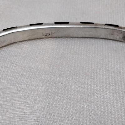 Unique Black Onyx Inset In 2" Rounded Square Bracelet