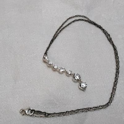 Handcrafted 7 Gem Graduated Goshenite Orfevrerie Wiskemann 18" 925 Necklace