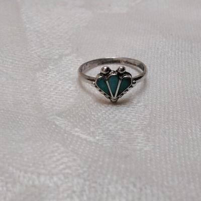 Gorgeous Handcrafted Zuni Indian Turquoise Ring Size 5,5