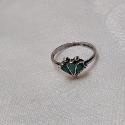 Gorgeous Handcrafted Zuni Indian Turquoise Ring Size 5,5